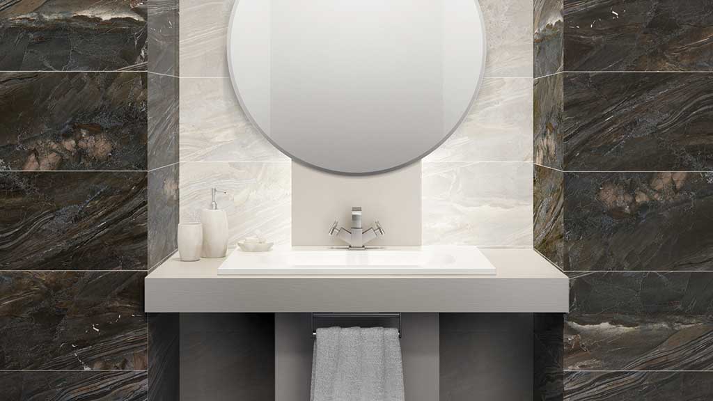 Salle de bains de luxe avec un minimum de détails, Collection Xian