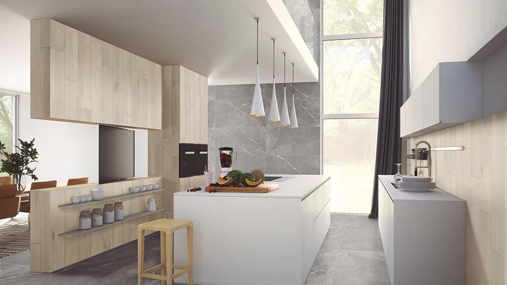 Kitchen Large Format Porcelain Tiles, Aneto Collection