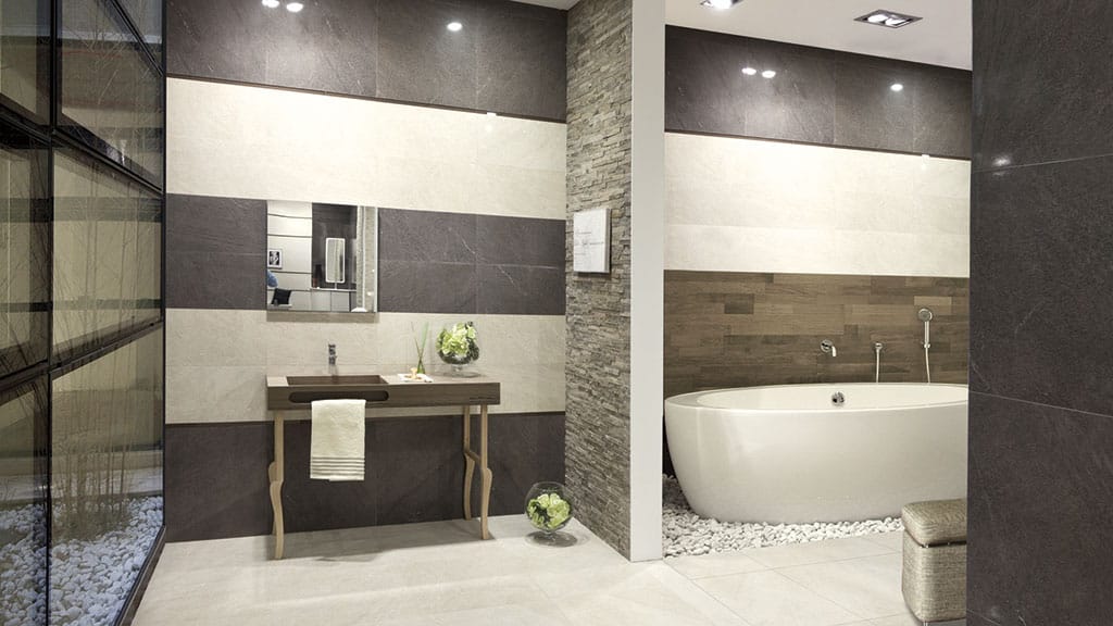 Stone imitation bathroom Brooklyn Collection