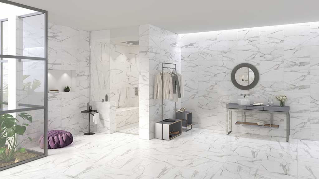 Salle de bain imitation marbre Collection Da Vinci