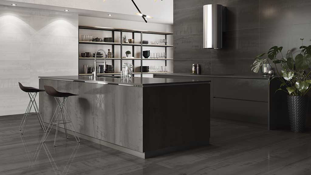 Modern black kitchen tiles Metax Collection