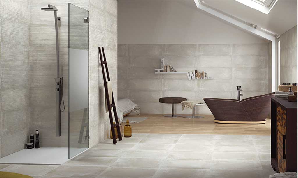 Rustic tiles modern bathrooms: Azteca Elite Collection
