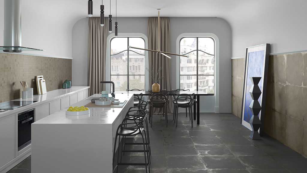 Rustic tiles for industrial kitchens: AZTECA, San Francisco Collection