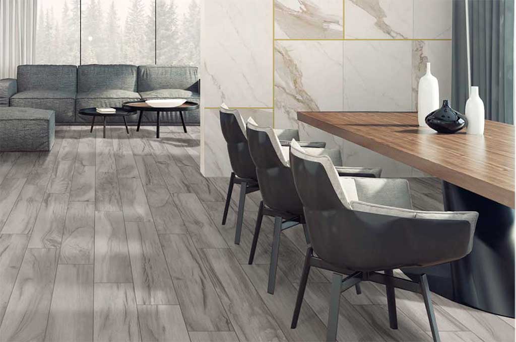 Same floor for the whole house imitation wood gray color: AZTECA, Nairobi Collection
