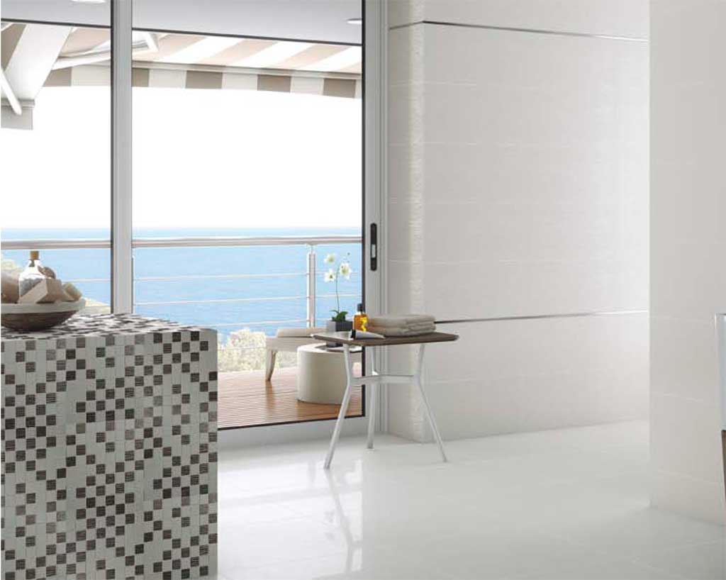 Glossy white porcelain floor tile: AZTECA, Smart LUX Collection