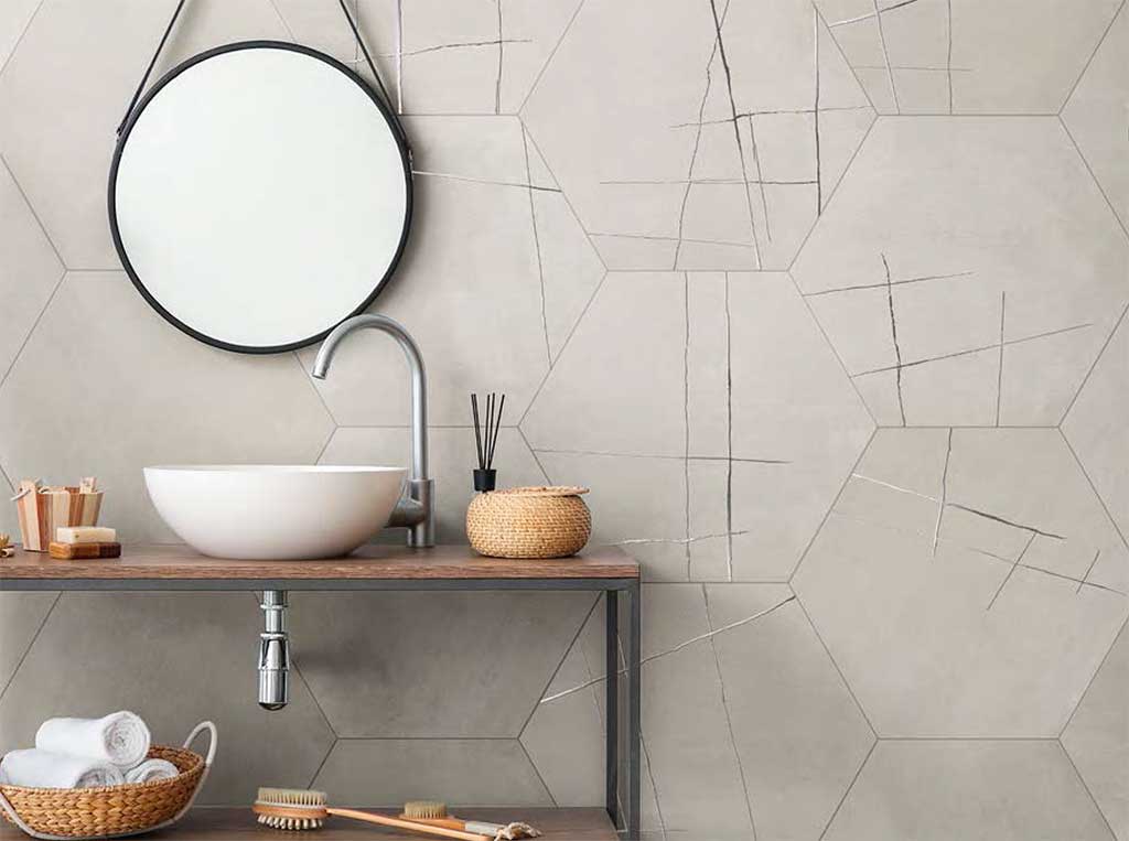 Modern gray bathroom tiles: AZTECA, Kai Collection