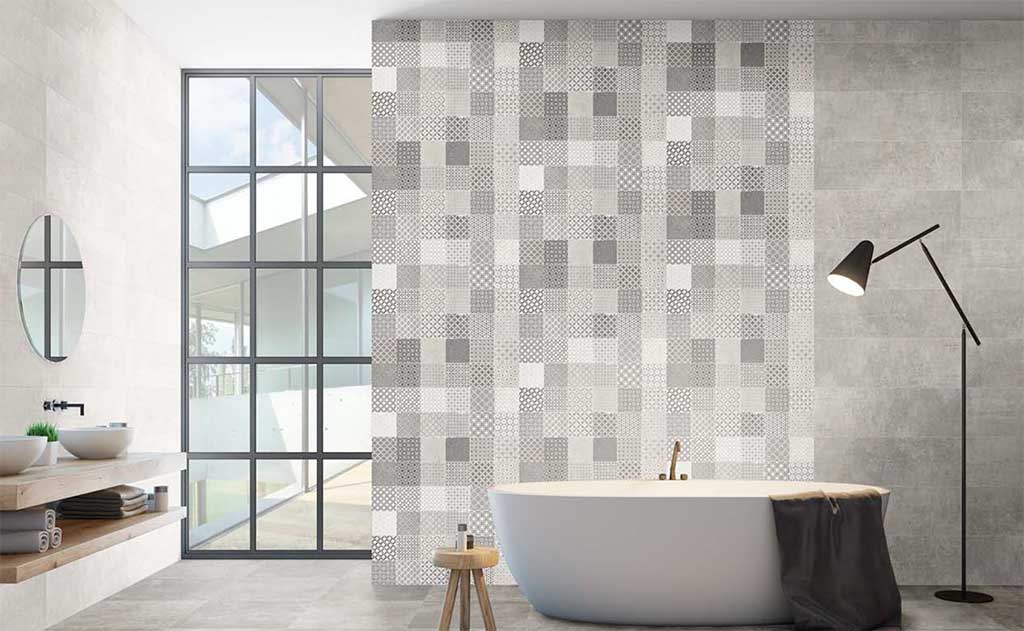 Industrial gray bathroom tiles: AZTECA, Studio Collection