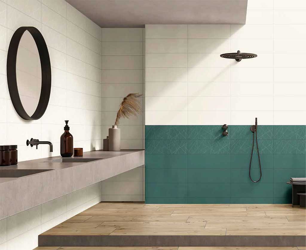 Combinación de azulejos pared para duchas: AZTECA, Colección Palette