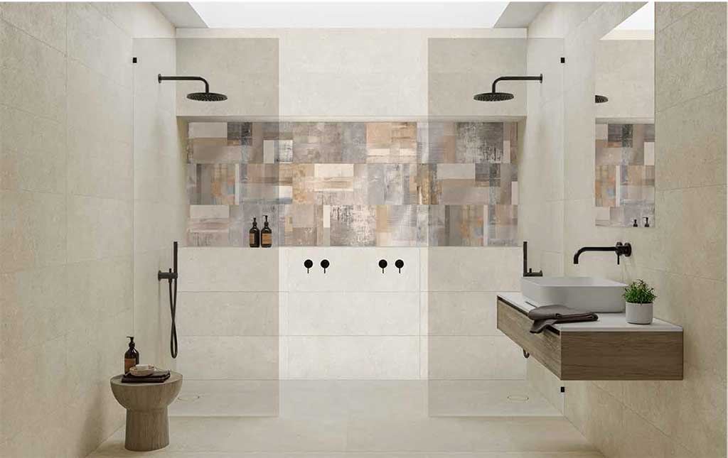 Azulejos modernos pared para duchas: AZTECA, Colección Shellstone