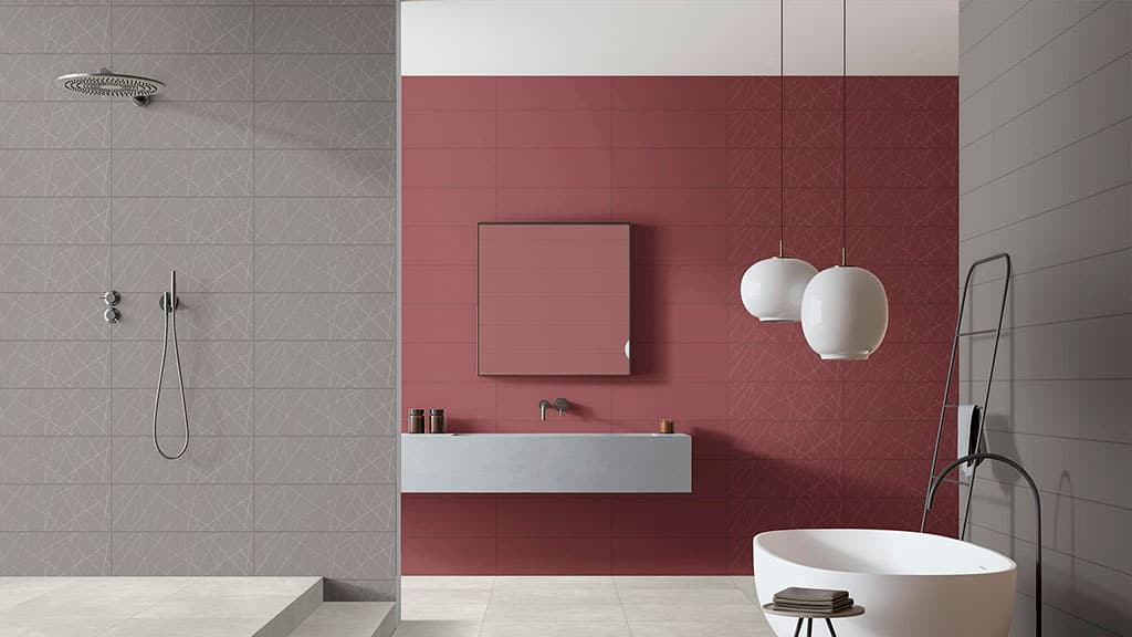 Decorating bathrooms with single color tiles