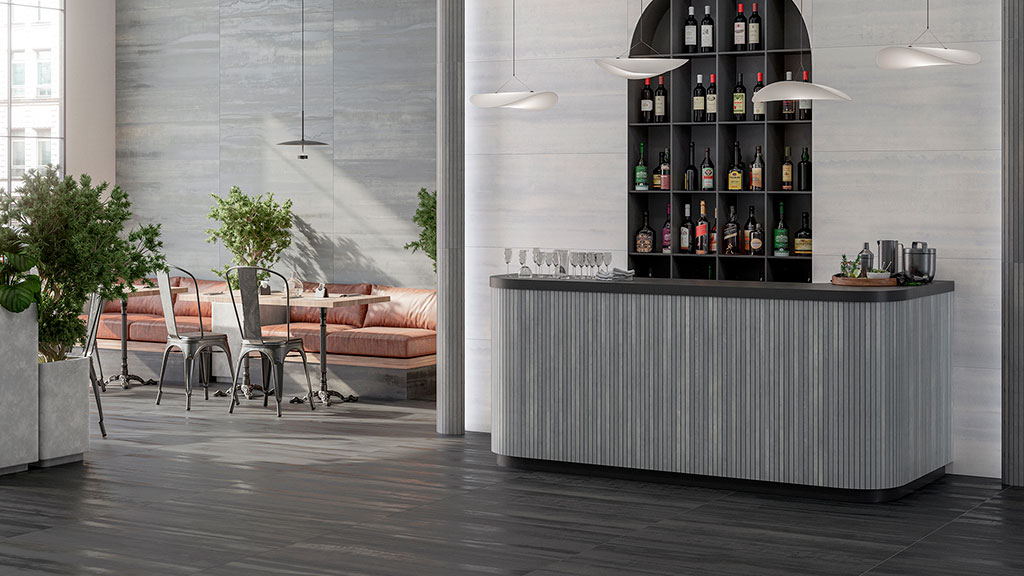 Metal effect porcelain tile for open spaces : AZTECA Cerámica, Denver Collection