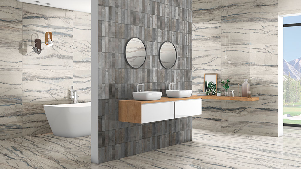 Marble effect porcelain tile for open spaces: AZTECA Cerámica, Amazonas Collection