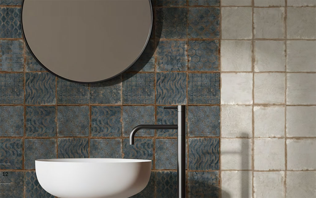 Small format porcelain bathroom wall tile: ONZA by AZTECA Cerámica, Essenza Collection