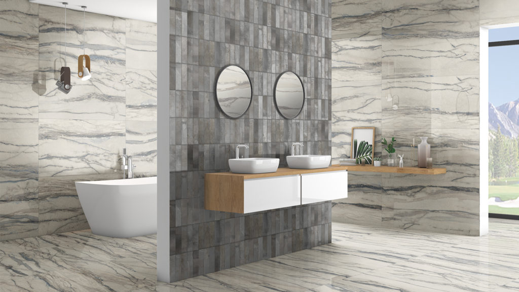 Total Look with marble effect tiles: AZTECA Cerámica, Amazon Collection