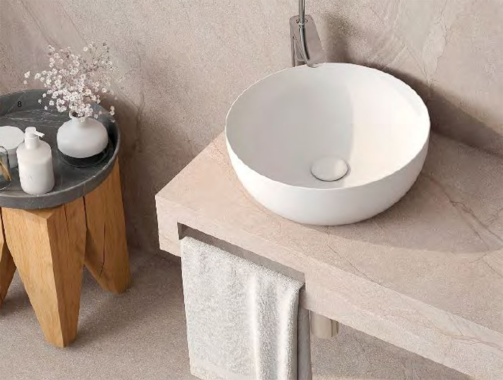 Total Look marble effect bathroom porcelain countertop: AZTECA Bath