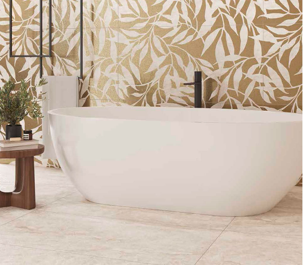 Minimalism with decorative porcelain tiles: AZTECA Cerámica Perla Venata Collection