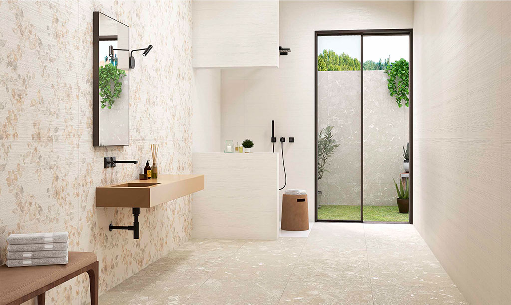 Minimalism with decorative tiles: AZTECA Cerámica, Angora and Nantai Collections