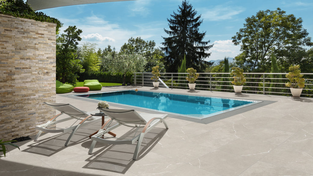 Outdoor ceramics: ANETO collection. Swimming pool.